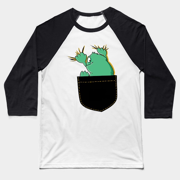 Monster in Pocket Baseball T-Shirt by Mako Design 